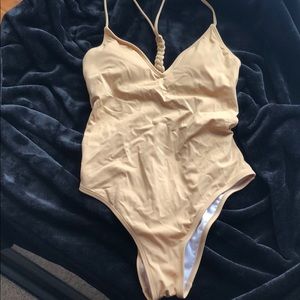 Tan one piece with braided back